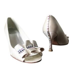 Stuart Weitzman jeweled kitten heels